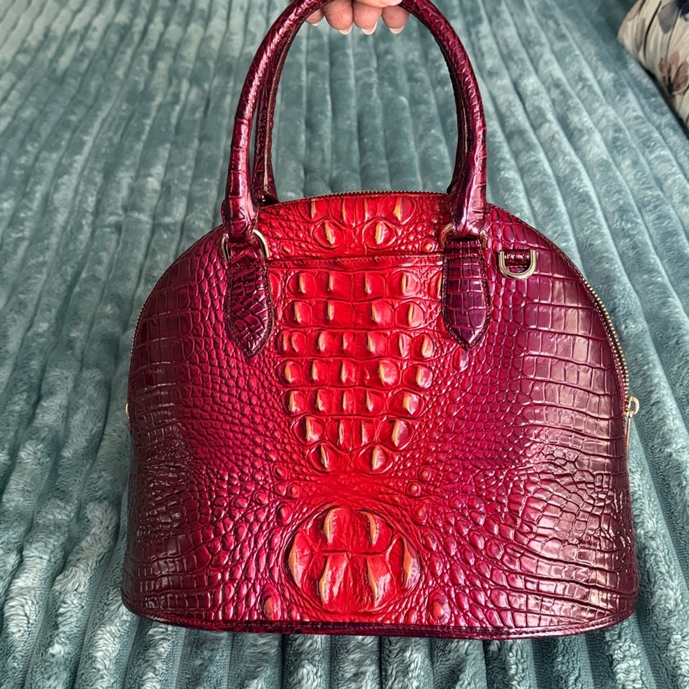 Brahmin Georgiana Ruby Croc-Embossed Dome Satchel - Picture 3 of 6